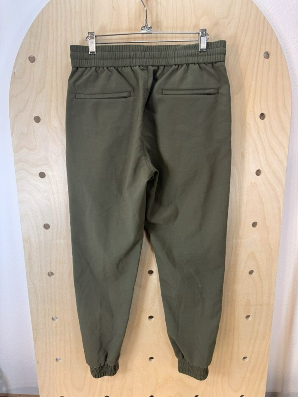 BAUBAX Womens M Water Stain Resistant Travel Twill Jogger Pants Olive Wool Blend - Picture 7 of 13